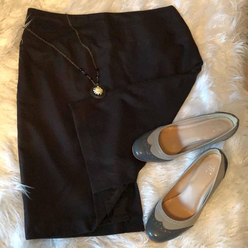 Worthington Black with White Dots Pencil Skirt